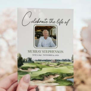 Watercolor Golf Course Photo Firande of Life Inbjudningar