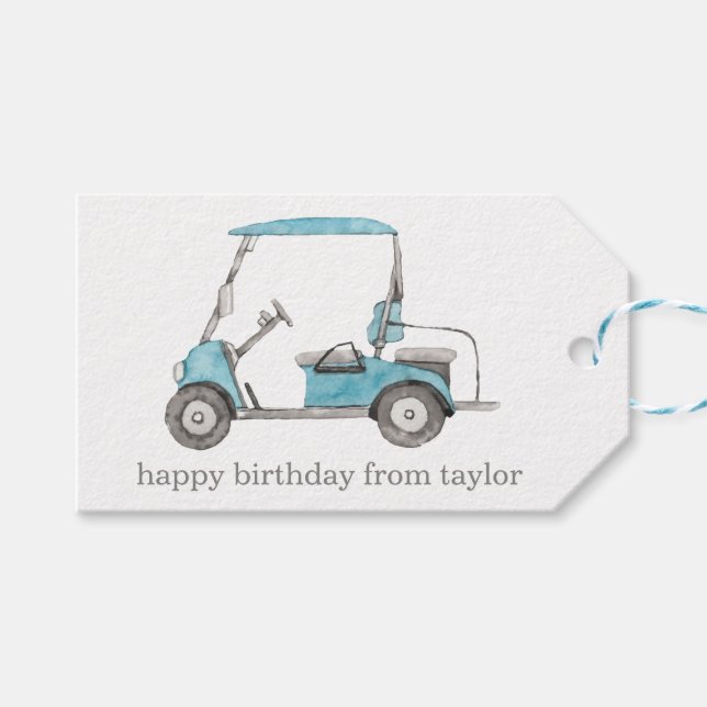 Watercolor Golf Gift-Märkre Presentetikett (Framsidan (Horisontell))