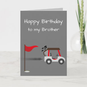 Watercolor Golf Roligt Golf Brother Birthday Rolig Kort