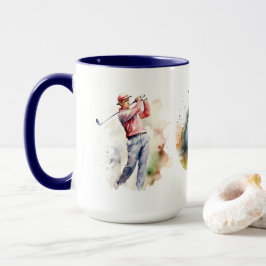 Watercolor Golfer Mugg