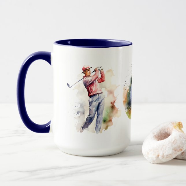 Watercolor Golfer Mugg (Med munk)