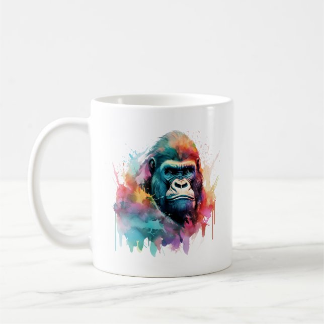 Watercolor Gorilla Mugg (Vänster)