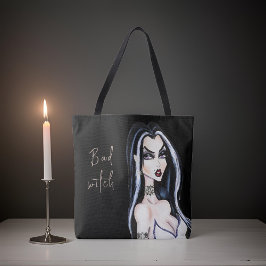 Watercolor Gothic Bad Witch Halloween Tygkasse