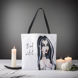 Watercolor Gothic Bad Witch Halloween Tygkasse