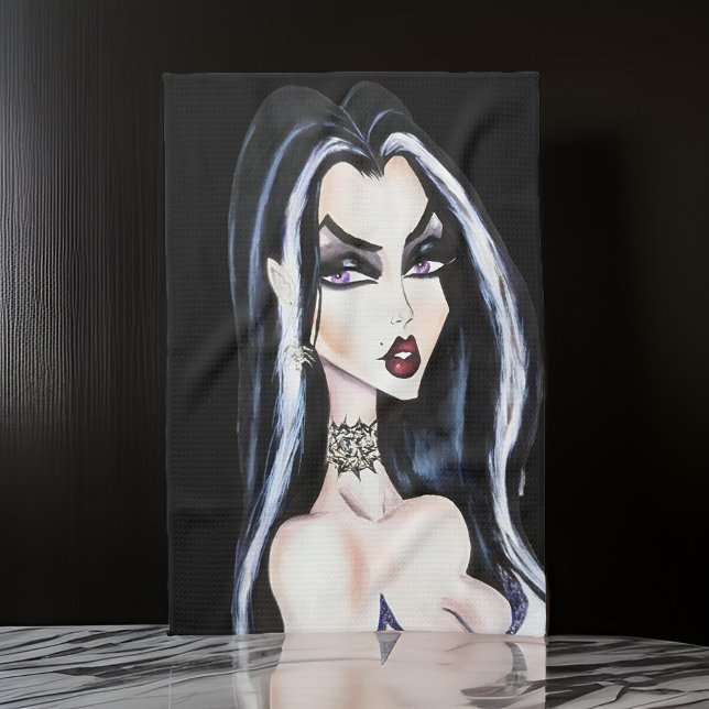Watercolor Gothic Witch Halloween Kökshandduk (Skapare uppladdad)
