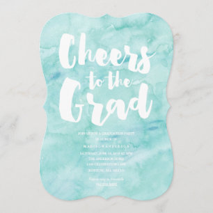 Watercolor Grad   Inbjudan till studenten