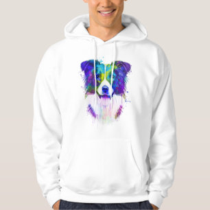 Watercolor Gräns Collie, Gräns Collie Hoodie