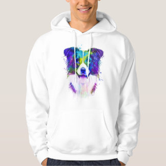 Watercolor Gräns Collie, Gräns Collie Hoodie