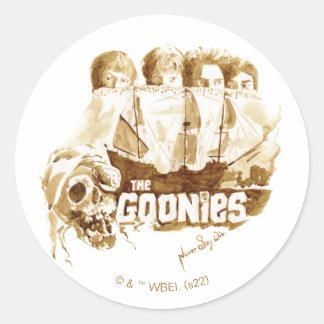 Watercolor Graphic för Goonies Pirat Frakt Runt Klistermärke