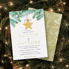 Watercolor Gräs Boughs jul Winter Wedding