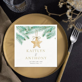 Watercolor Gräs Boughs jul Winter Wedding Pappersservett