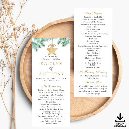 Watercolor Gräs Boughs Winter Wedding Program