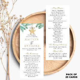 Watercolor Gräs Boughs Winter Wedding Program