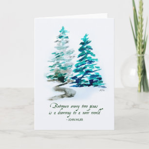 Watercolor Gräs John Muir Nature utomhus Offert Kort