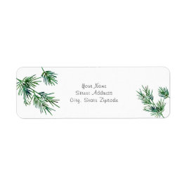 Watercolor Gräs Nål Returadress Etikett