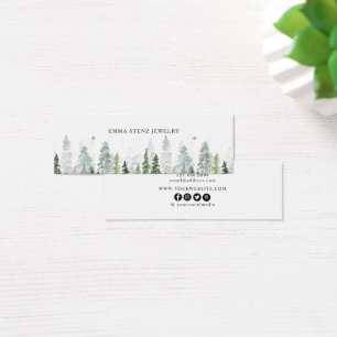 Watercolor Gräs Skogen Earring Ringar Stud Mini Ca Litet Visitkort