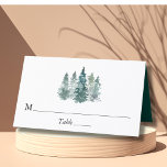Watercolor Gräs Spruce Träd Winter Snö Bröllop Placeringskort<br><div class="desc">Anpassa den här eleganten och placera kort på din nästa bröllopsmottagning eller jul/Julfest. Vattenfärgsskogen gräs/träd grönt/källskog under vintern under temat scenbakgrund. Tomt / fylla i mallplatskort - redigera som du vill.</div>