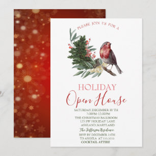 Watercolor Gräs Träd Gren,, öppet hus Inbjudningar