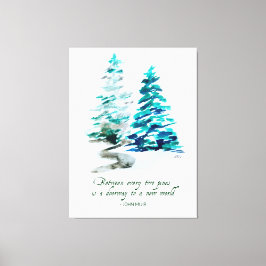 Watercolor Gräs Träd John Muir Forest Quote Canvastryck