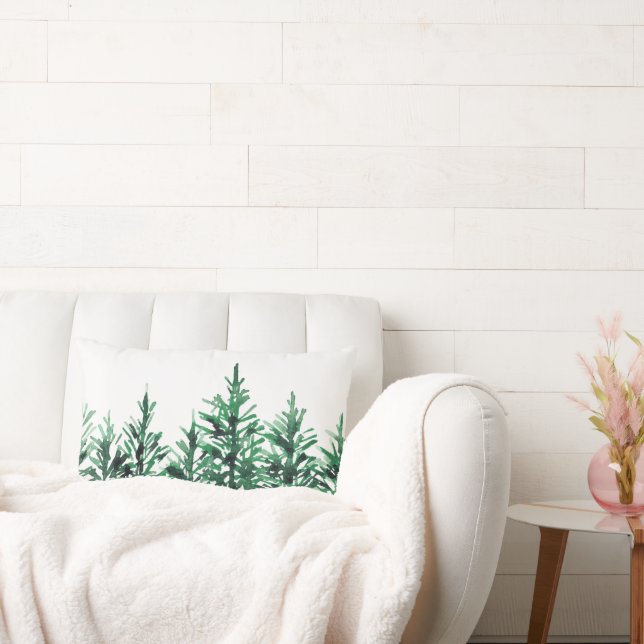 Watercolor Gräs Träd Lumbarkudde (Soffa)