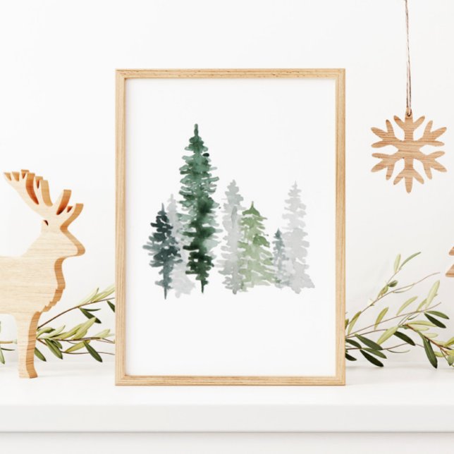 Watercolor Gräs Träd Poster (Skapare uppladdad)