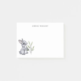 Watercolor Grått Baby Bunny Personlig Stationery Post-it Block