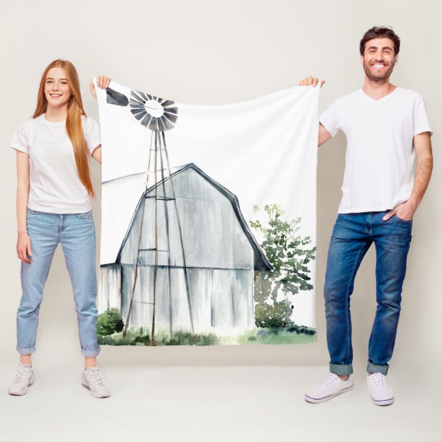 Watercolor Grått Barn Fleecefilt (På plats)