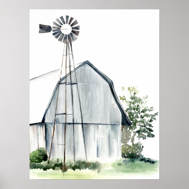 Watercolor Grått Barn Poster (Framsidan)