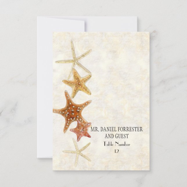 Watercolor Greece Nyckel PatternStarfish Beach Wed Inbjudningar (Framsida)