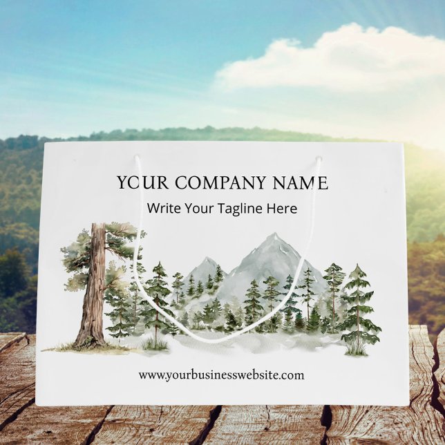 Watercolor Green Forest Outdoor Business (Close up)