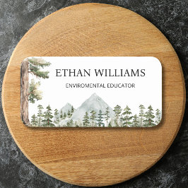 Watercolor Green Forest Personalized  Namnbricka