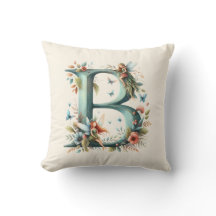 Watercolor Greenery Älvors Monogram Brev B