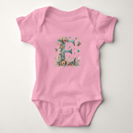 Watercolor Greenery Älvors Monogram Brev E T Shirt