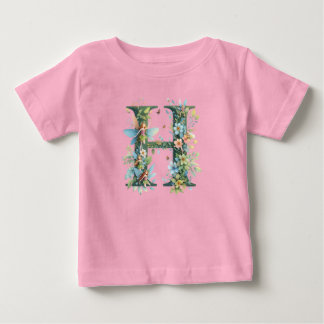 Watercolor Greenery Älvors Monogram Brev H T Shirt