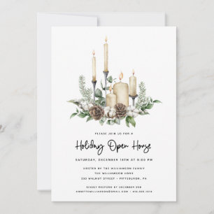 Watercolor Greenery and Candles Helgdag Open House