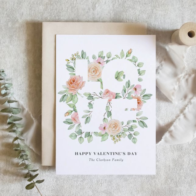 Watercolor Greenery and Roses Valentine's Day (Skapare uppladdad)