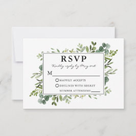 Watercolor Greenery Bröllop OSA Kort