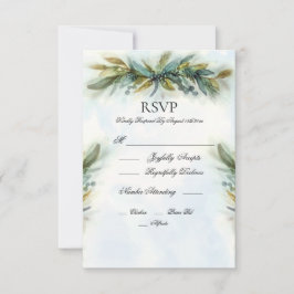 Watercolor Greenery Bröllop OSA Kort