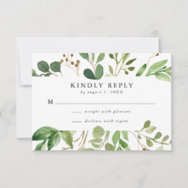 Watercolor Greenery | Bröllop OSA kort