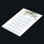 Watercolor Greenery Dusty Blue Möhippa Bingo Anteckningsblock<br><div class="desc">I den moderna Eleganten Watercolor Botanical Grey Möhippa Bingo Lakan Anteckningsblock ingår eukalyptus löv,  botaniskt lövträd i grönt,  dammiga blå löv och andra vackra botaniska grönområden. Trendig Calligraphy Script. Dusty Blue.</div>