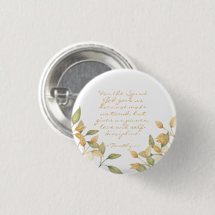 Watercolor Greenery Elegant power kärlek Bible Ver Knapp