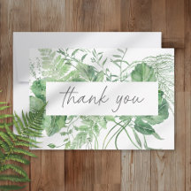 Watercolor Greenery Fern Rustic Wedding
