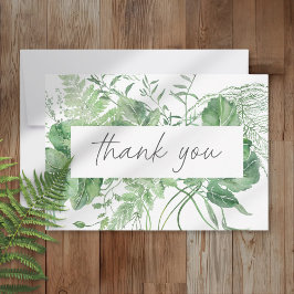 Watercolor Greenery Fern Rustic Wedding Tack Kort