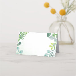 Watercolor Greenery Foliage Blank bröllop Placeringskort