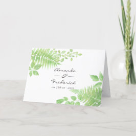 Watercolor Greenery Foliage Bröllop Program