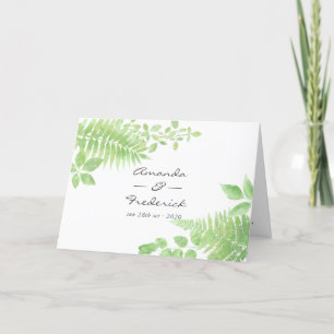 Watercolor Greenery Foliage Bröllop Program