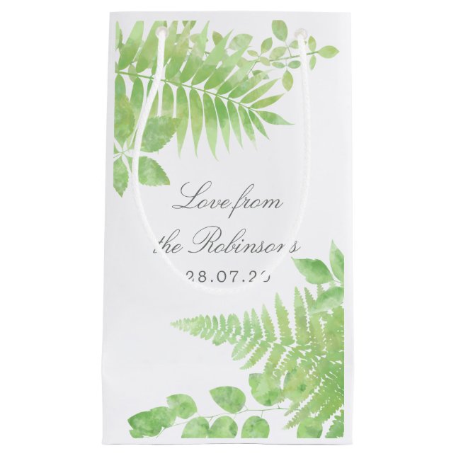 Watercolor Greenery Foliage Bröllop Tack (Framsidan)