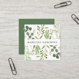 Watercolor Greenery | Fyrkantigt Visitkort