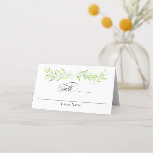 Watercolor Greenery Laurel Wand Bröllop Placeringskort