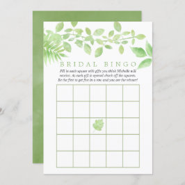Watercolor Greenery Möhippa Bingo Inbjudningar